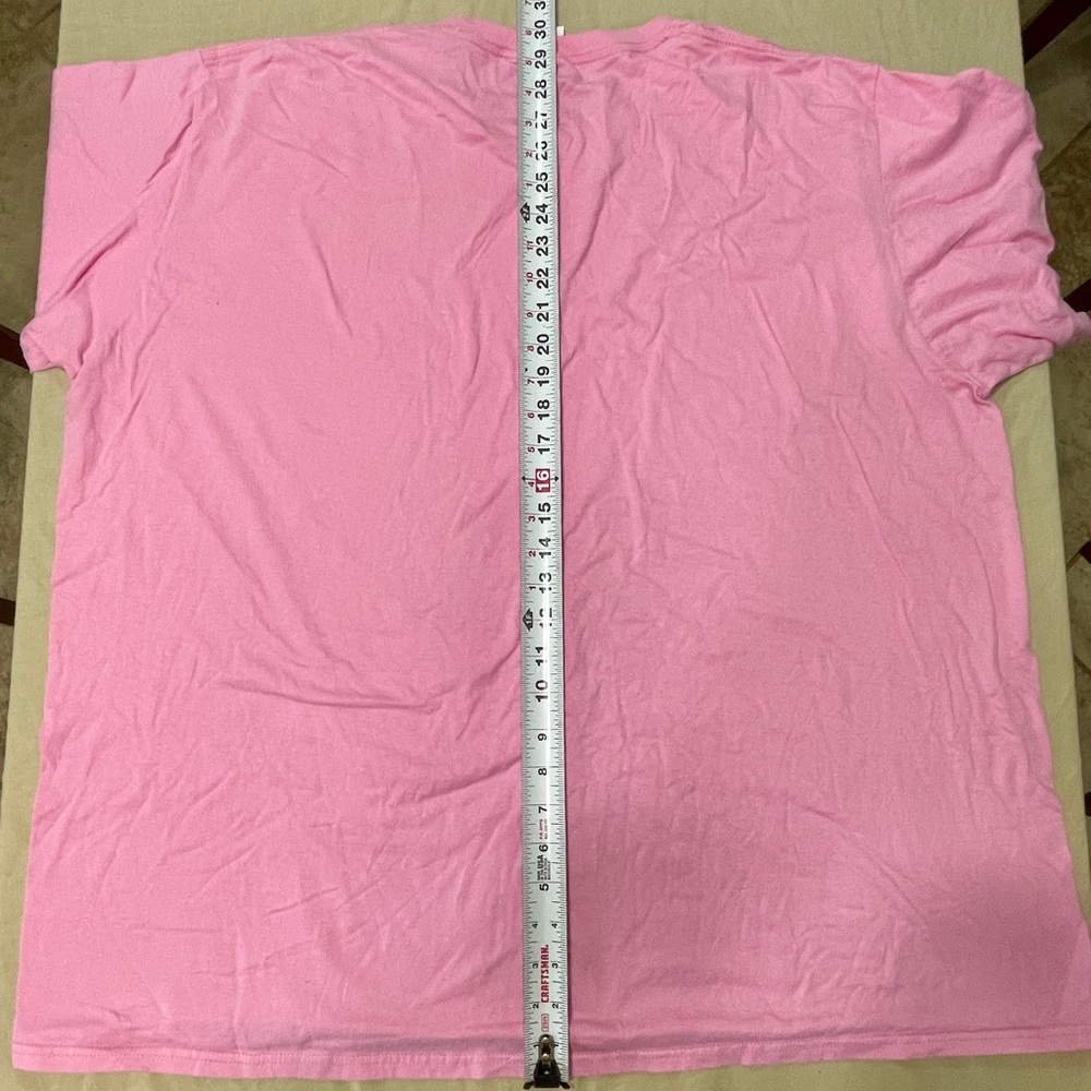 Custom Women’s 3XL Pink Love Letters Graphic Print Short Sleeve T-Shirt - Picture 2 of 5